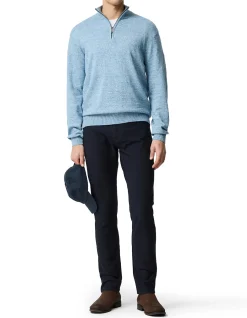 FORTROSE 1/4 ZIP KNIT - OCEAN