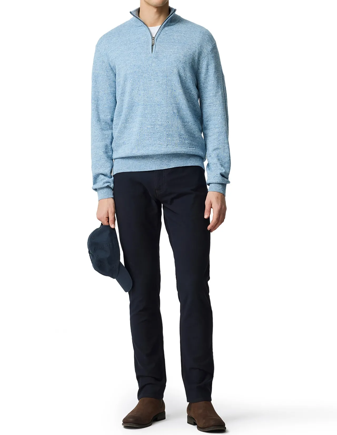 FORTROSE 1/4 ZIP KNIT - OCEAN