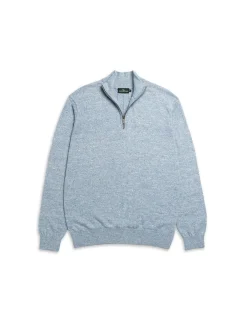 FORTROSE 1/4 ZIP KNIT - OCEAN