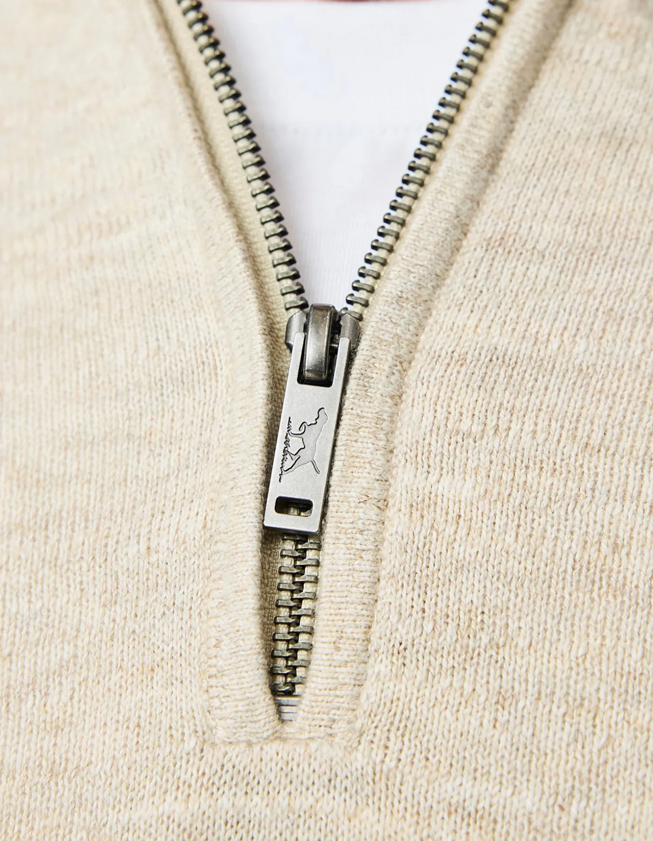 FORTROSE 1/4 ZIP KNIT - STRAW