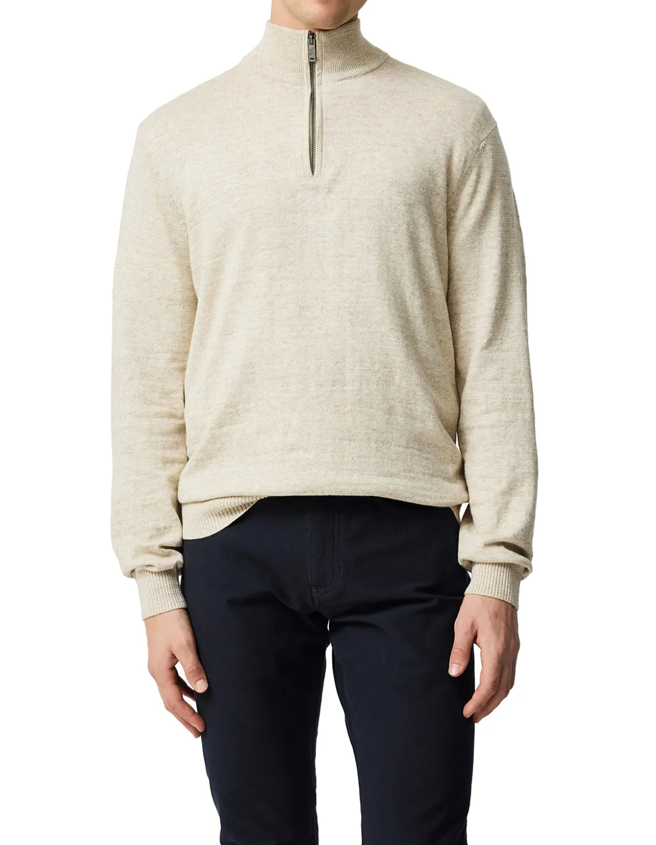 FORTROSE 1/4 ZIP KNIT - STRAW