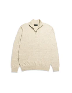 FORTROSE 1/4 ZIP KNIT - STRAW