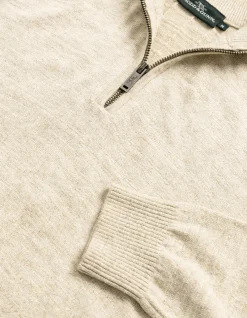 FORTROSE 1/4 ZIP KNIT - STRAW