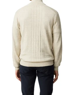 FORTROSE 1/4 ZIP KNIT - STRAW