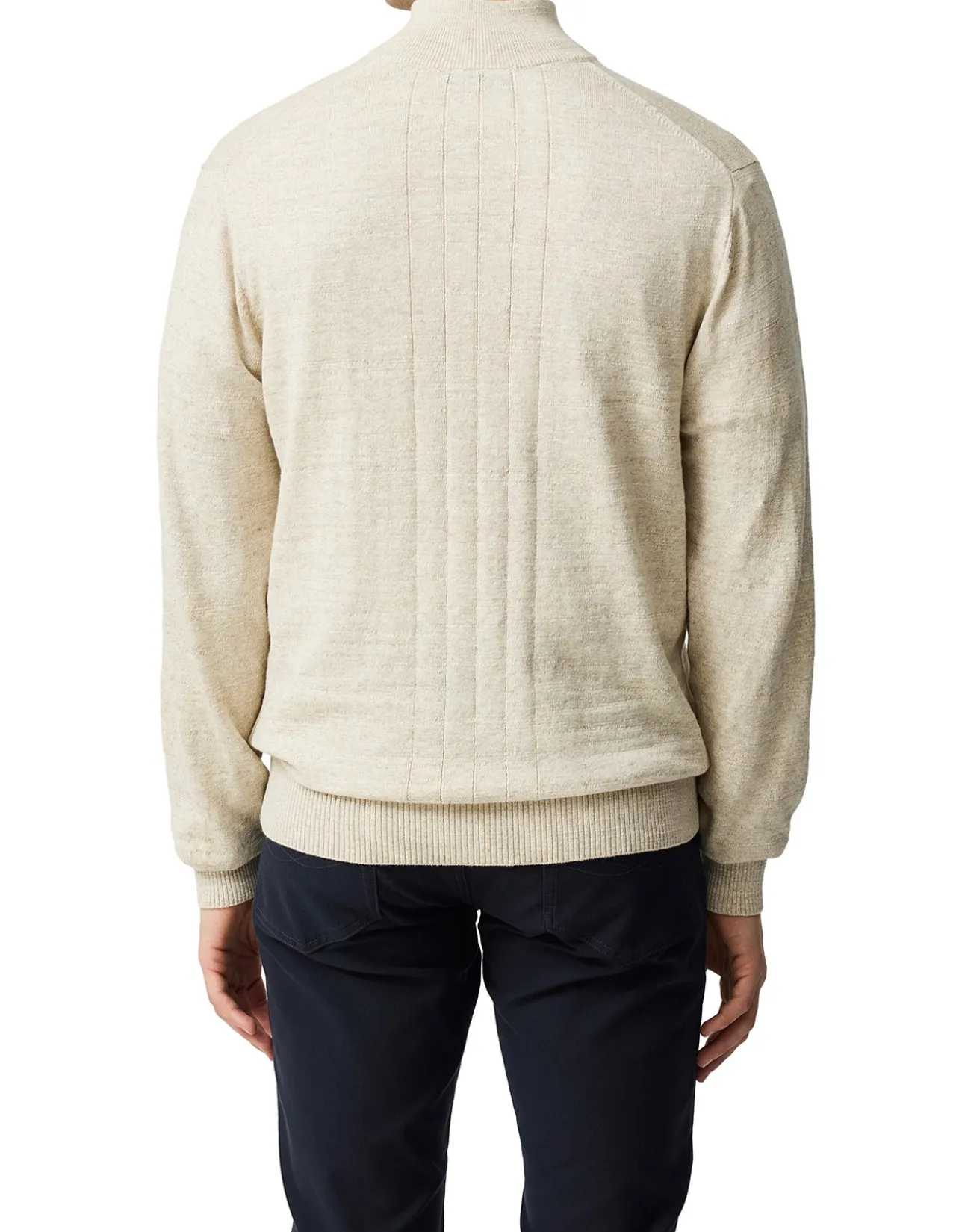 FORTROSE 1/4 ZIP KNIT - STRAW