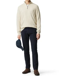 FORTROSE 1/4 ZIP KNIT - STRAW