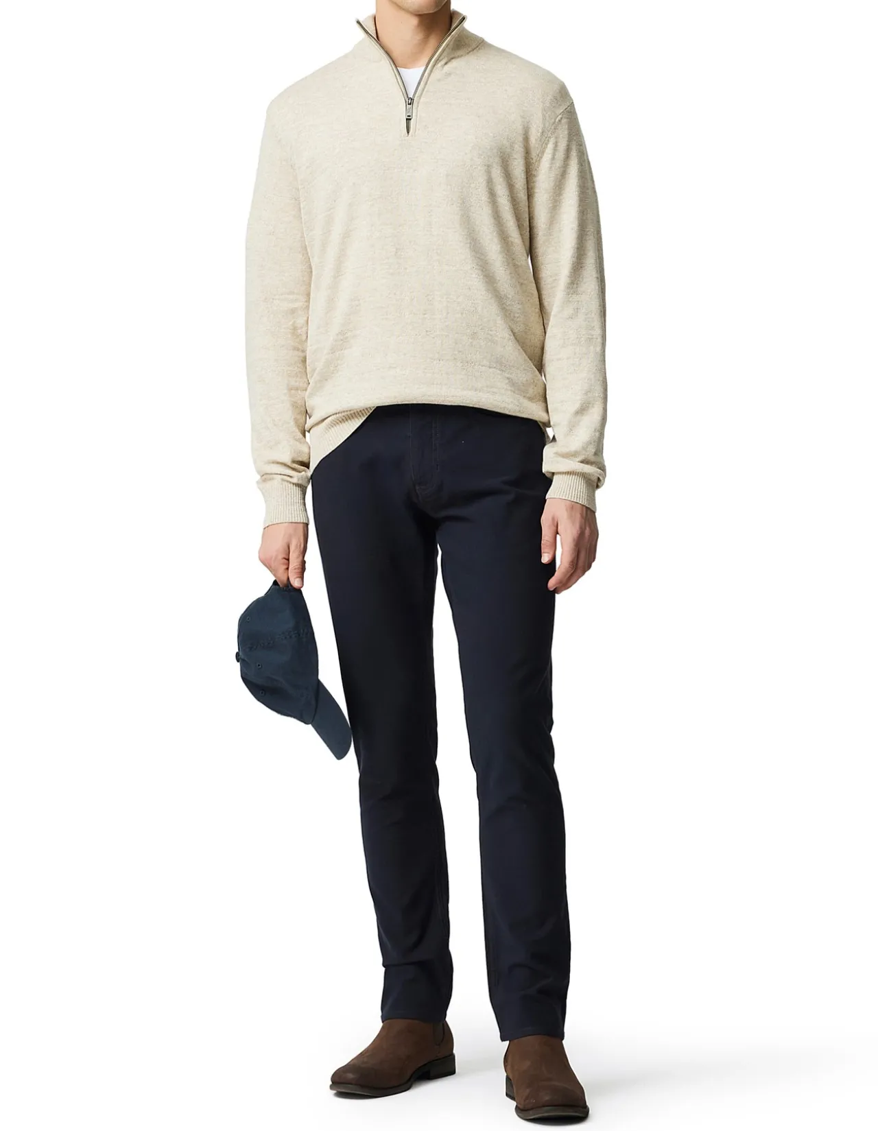 FORTROSE 1/4 ZIP KNIT - STRAW