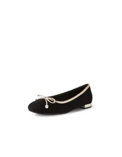 Foyars Pearl Bow Trim Ballet Flats