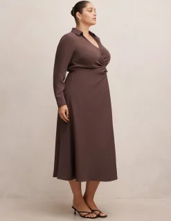 FRANCESCA CURVE SHIRT MIDI DRESS