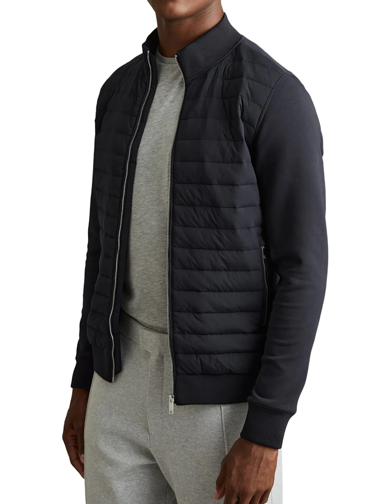 FREDDIEINTERLOCK QUILTED FUNNEL HYBRID JACKET