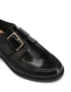 Fredi Black Leather Monk Strap Loafer