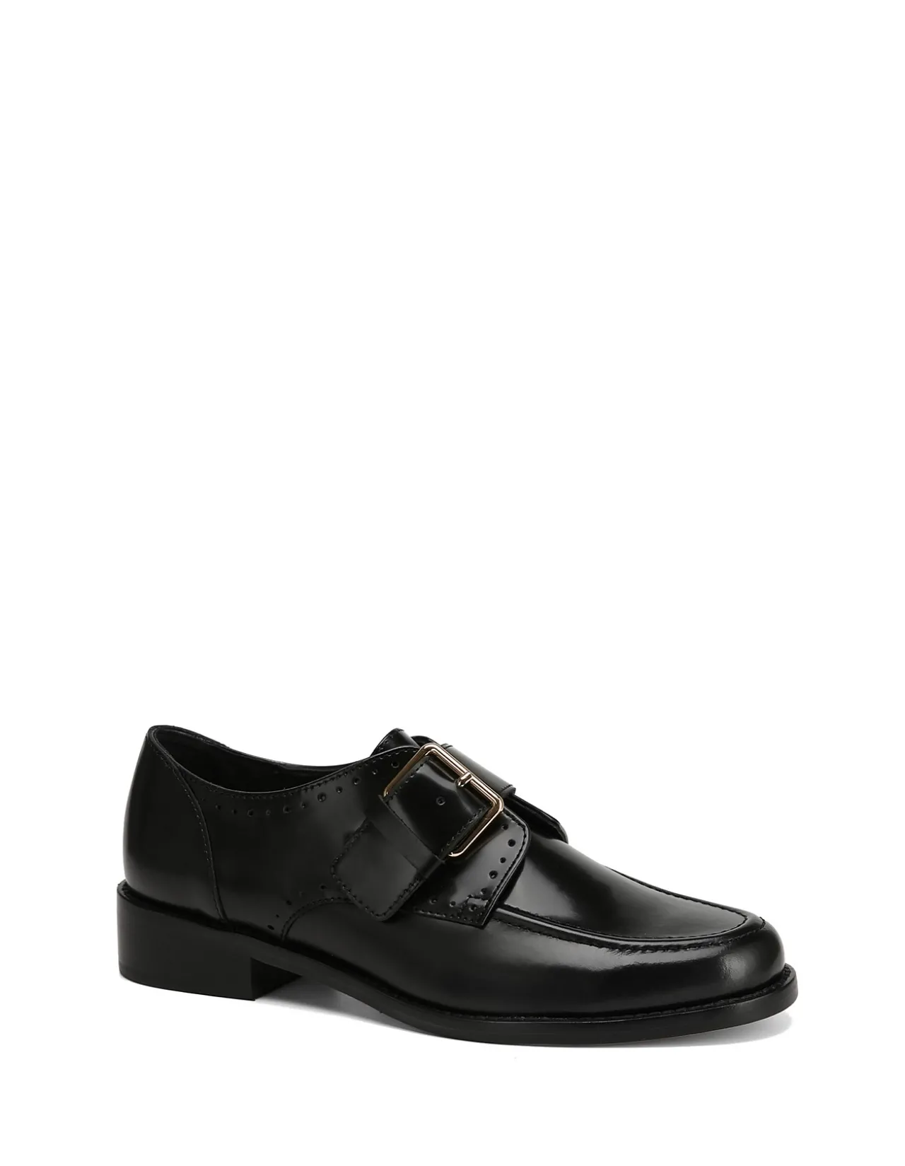 Fredi Black Leather Monk Strap Loafer