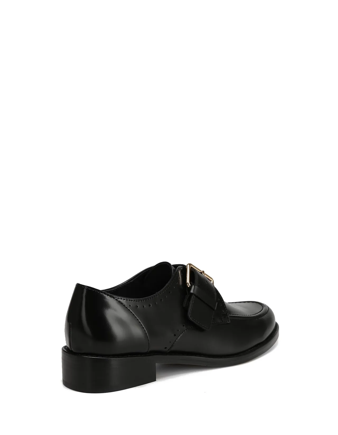 Fredi Black Leather Monk Strap Loafer