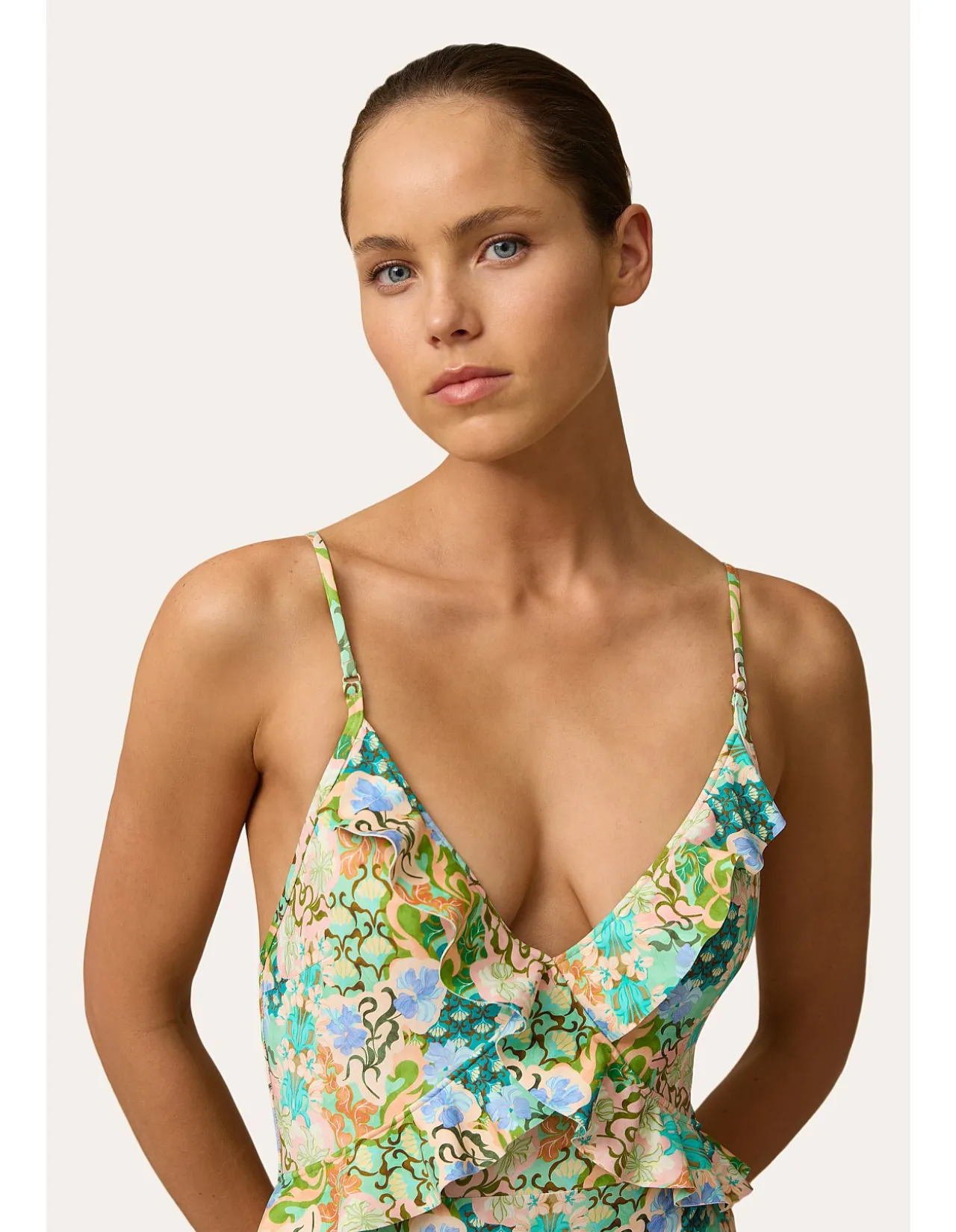 Frill Wrap One Piece Swimsuit