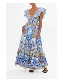 FRILL NECK DRESS WITH HARDWARE