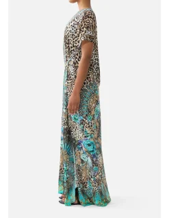 FRONT SPLIT BEACH MAXI DRESS W CHAIN