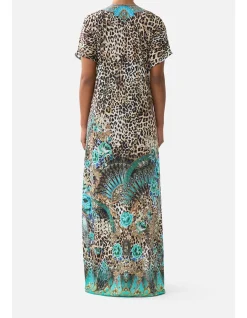 FRONT SPLIT BEACH MAXI DRESS W CHAIN