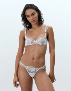 Gabriella Floral Embroidered G String Thong