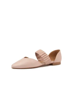 Garfield Ruched Strap Leather Flats