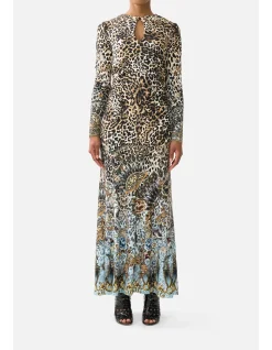 GATHERED JERSEY LONG DRESS