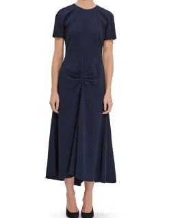 GATHERED HIP TSHIRT MIDI DRESS