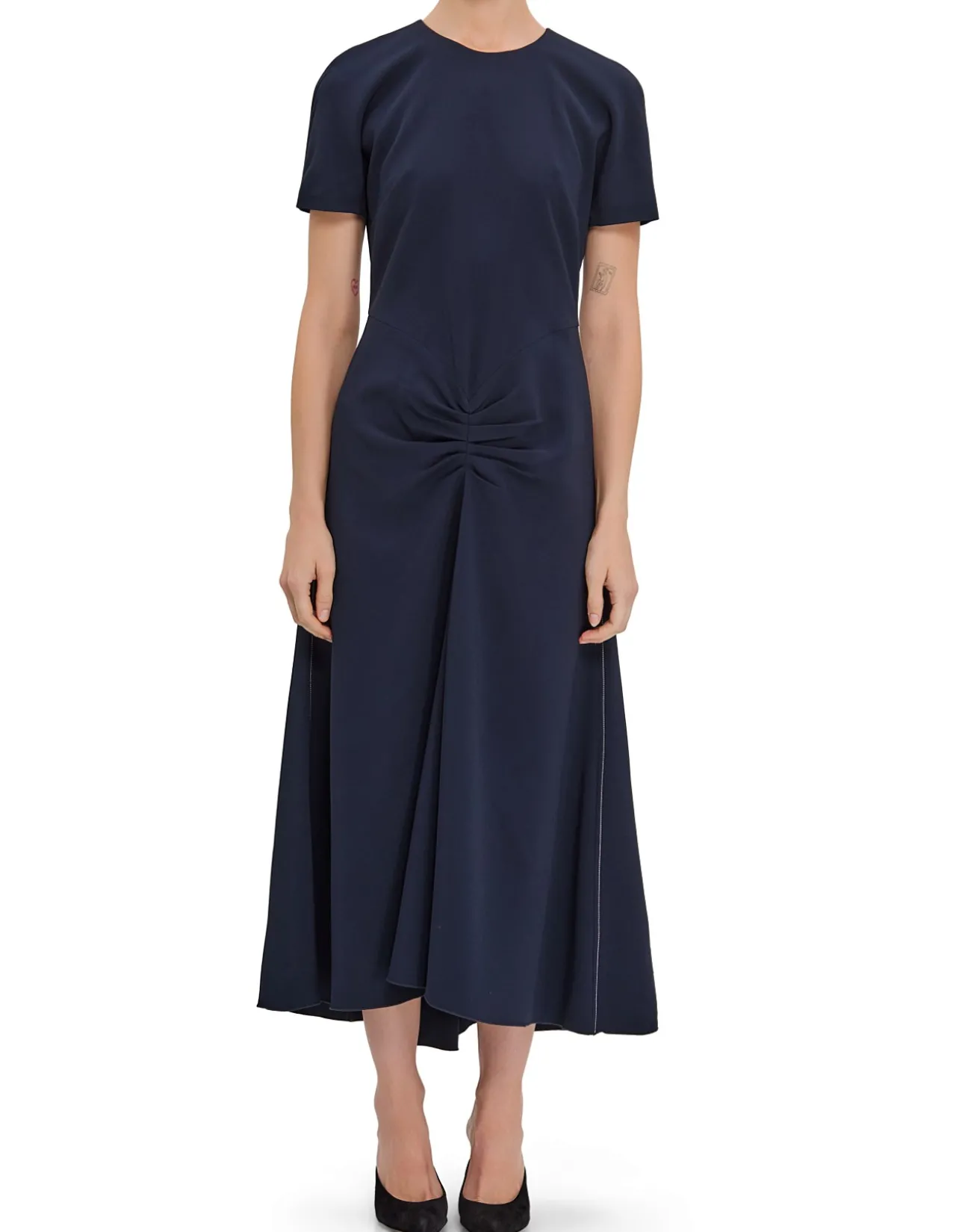 GATHERED HIP TSHIRT MIDI DRESS