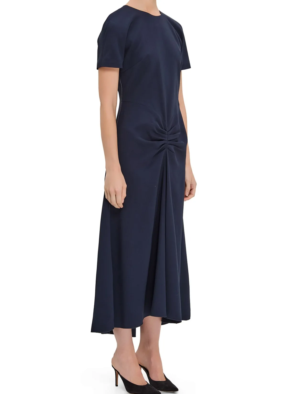 GATHERED HIP TSHIRT MIDI DRESS