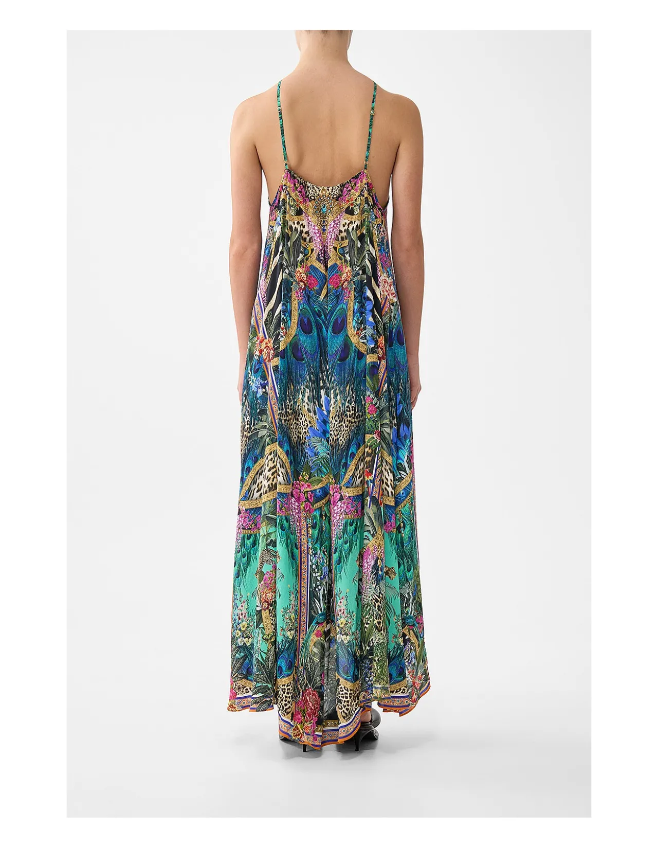 GATHER NECK HARDWARE MAXI DRESS