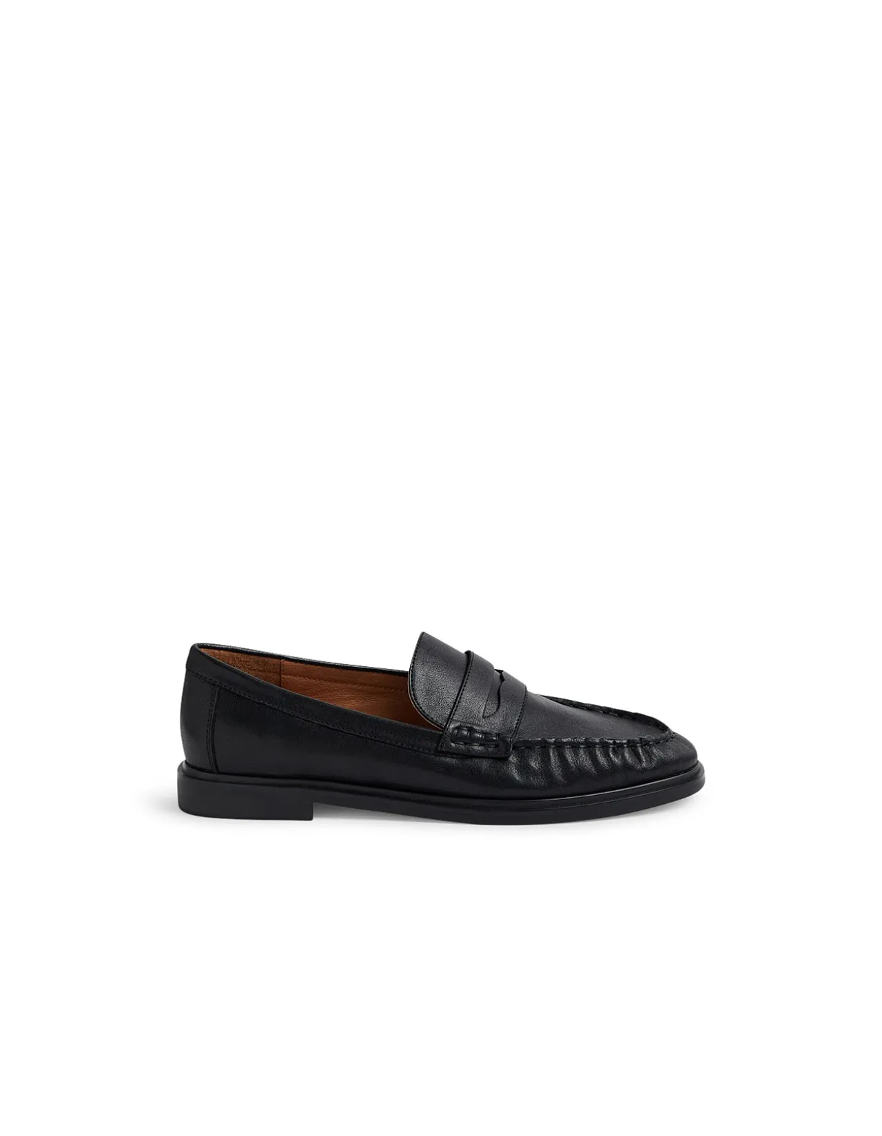 Gemia Penny Strap Leather Loafers Black