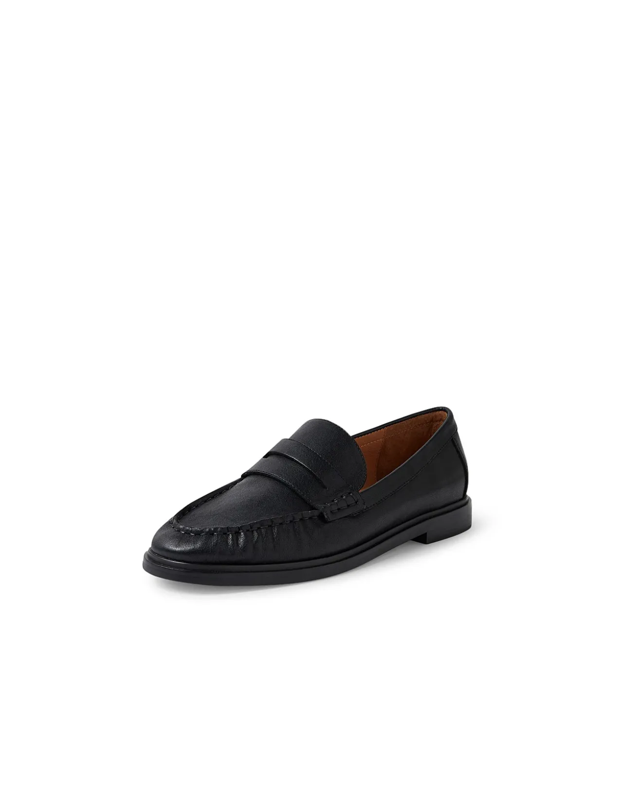 Gemia Penny Strap Leather Loafers Black