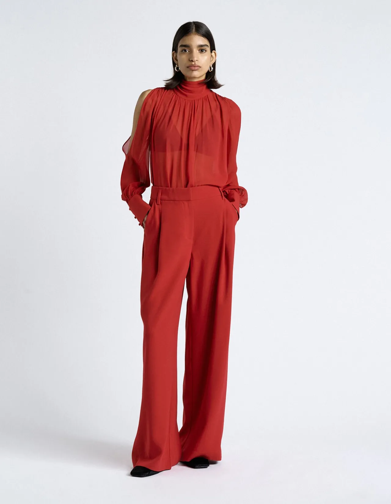 GEORGETTE SPLIT SLEEVE TOP