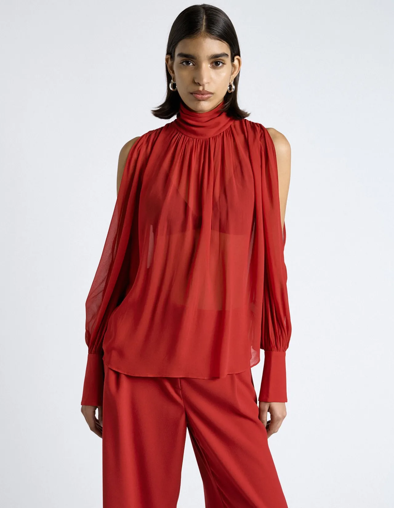 GEORGETTE SPLIT SLEEVE TOP