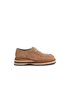 Gerlish Suede Lace Up Platform Flats