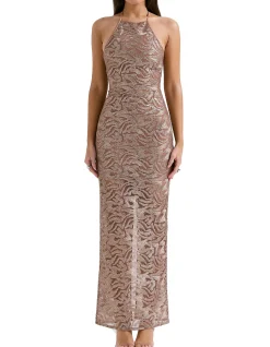 GIADA EMBROIDERED SEQUINNED GOWN
