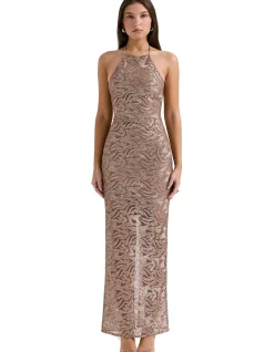 GIADA EMBROIDERED SEQUINNED GOWN