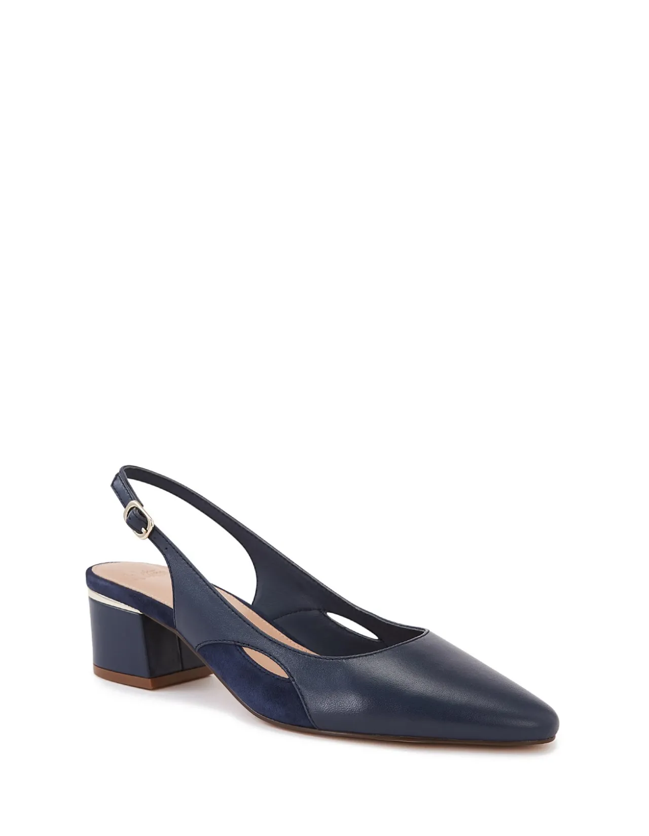 Gisela Dark Navy Leather Slingback