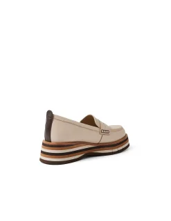Glambot Stripe Platform Leather Loafers