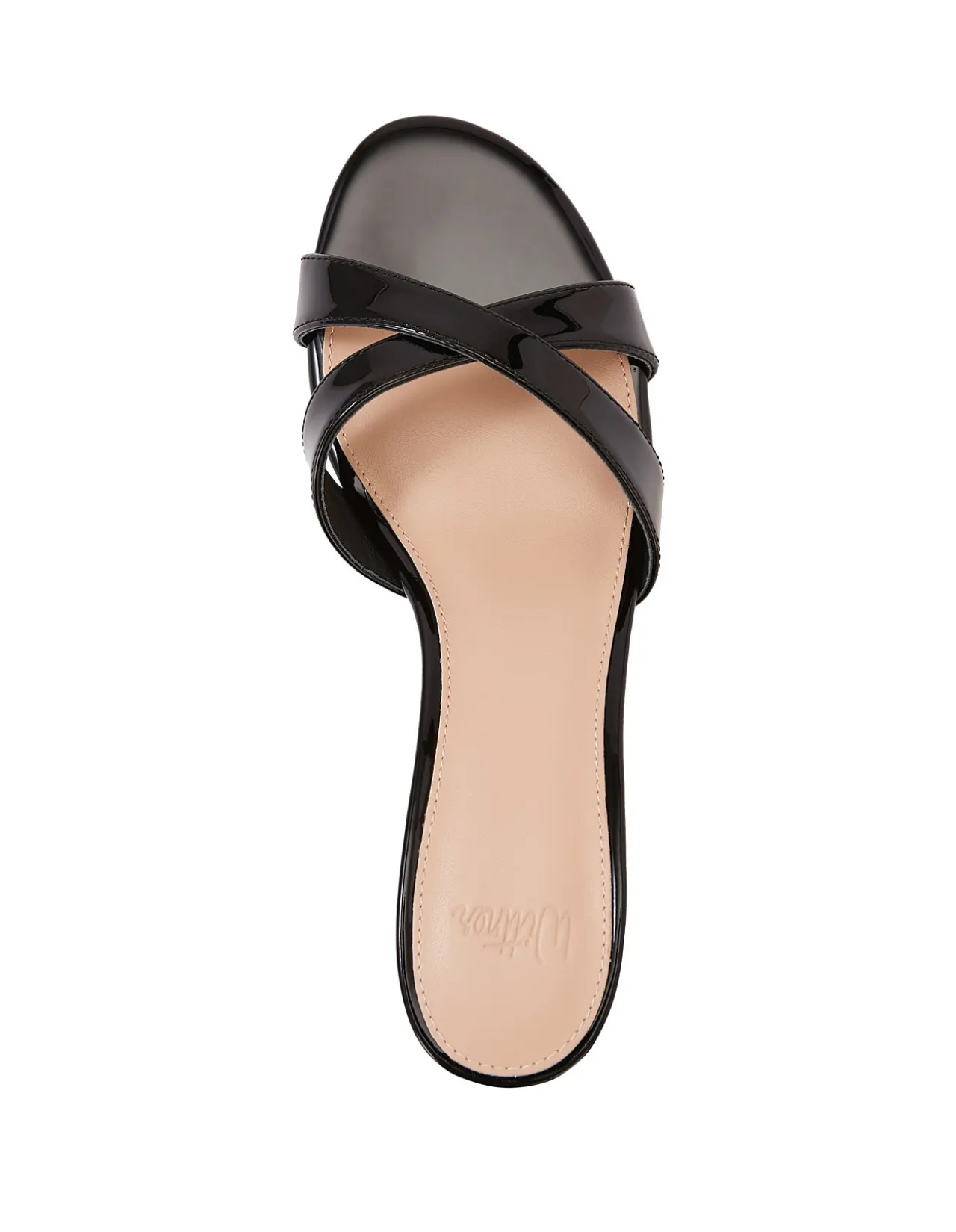 Gracie Black Patent Leather Kitten Heel Mule