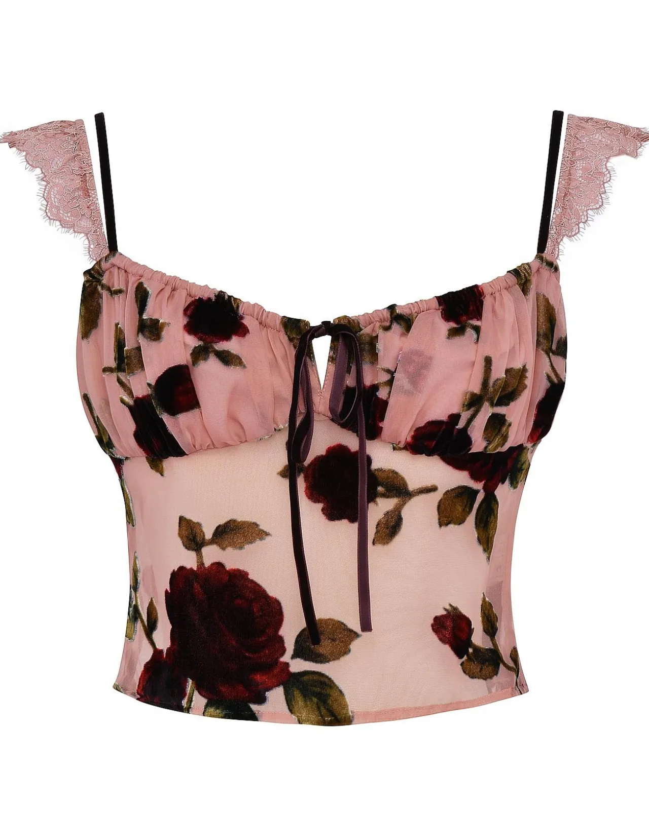 Graciela Dusty Pink Devore Top Plus Cup