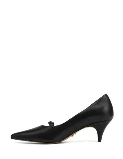 Gretalina Black Leather Pump