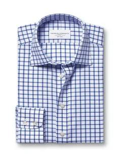 Grid check non-iron twill classic fit shirt