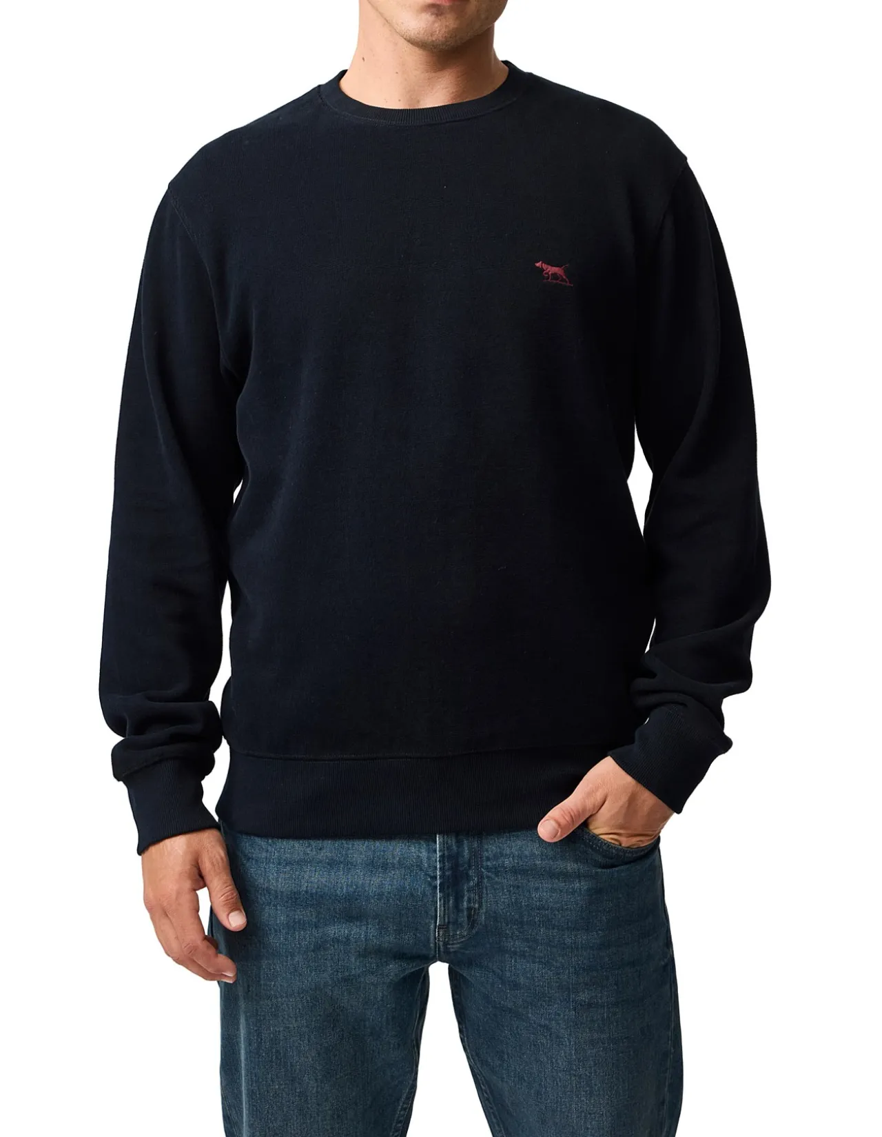GUNN CREW NECK SWEAT - DEEP SEA