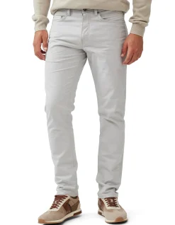 Gunn Straight Fit Micro Textured Cotton Jeans