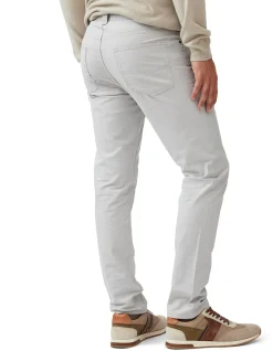 Gunn Straight Fit Micro Textured Cotton Jeans