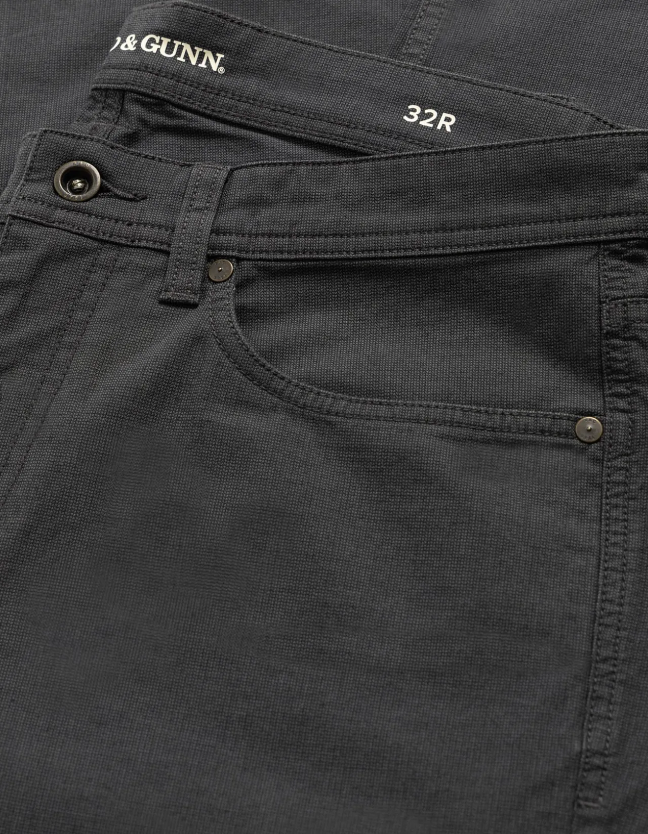 Gunn Straight Fit Micro Textured Cotton Jeans