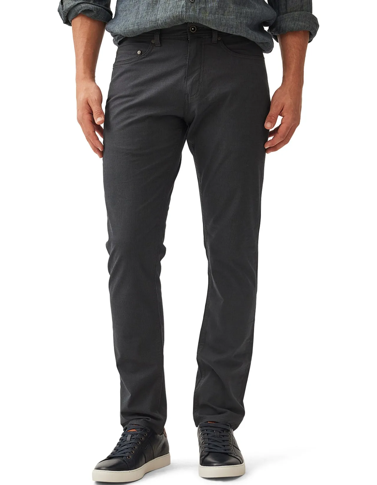 Gunn Straight Fit Micro Textured Cotton Jeans
