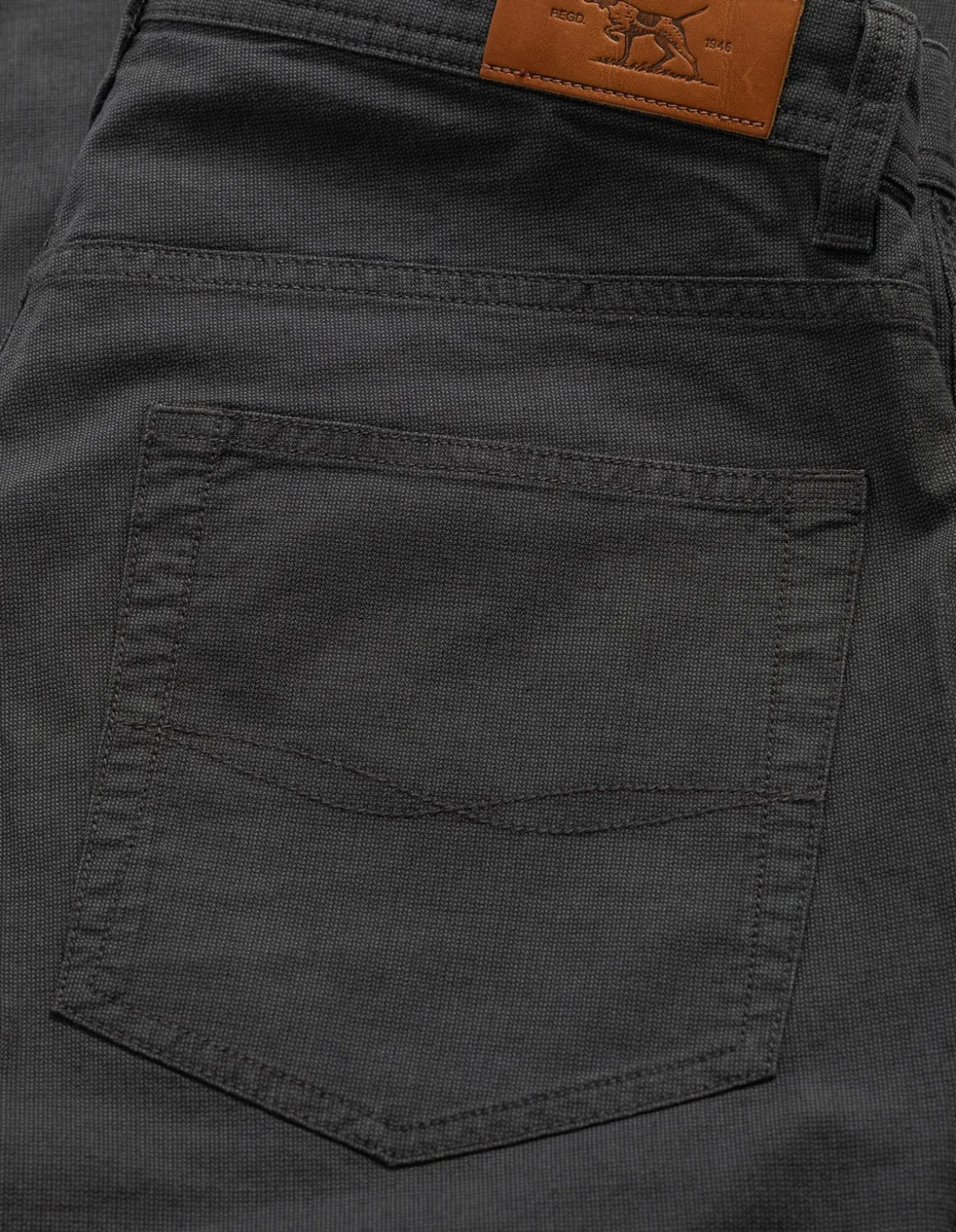 Gunn Straight Fit Micro Textured Cotton Jeans