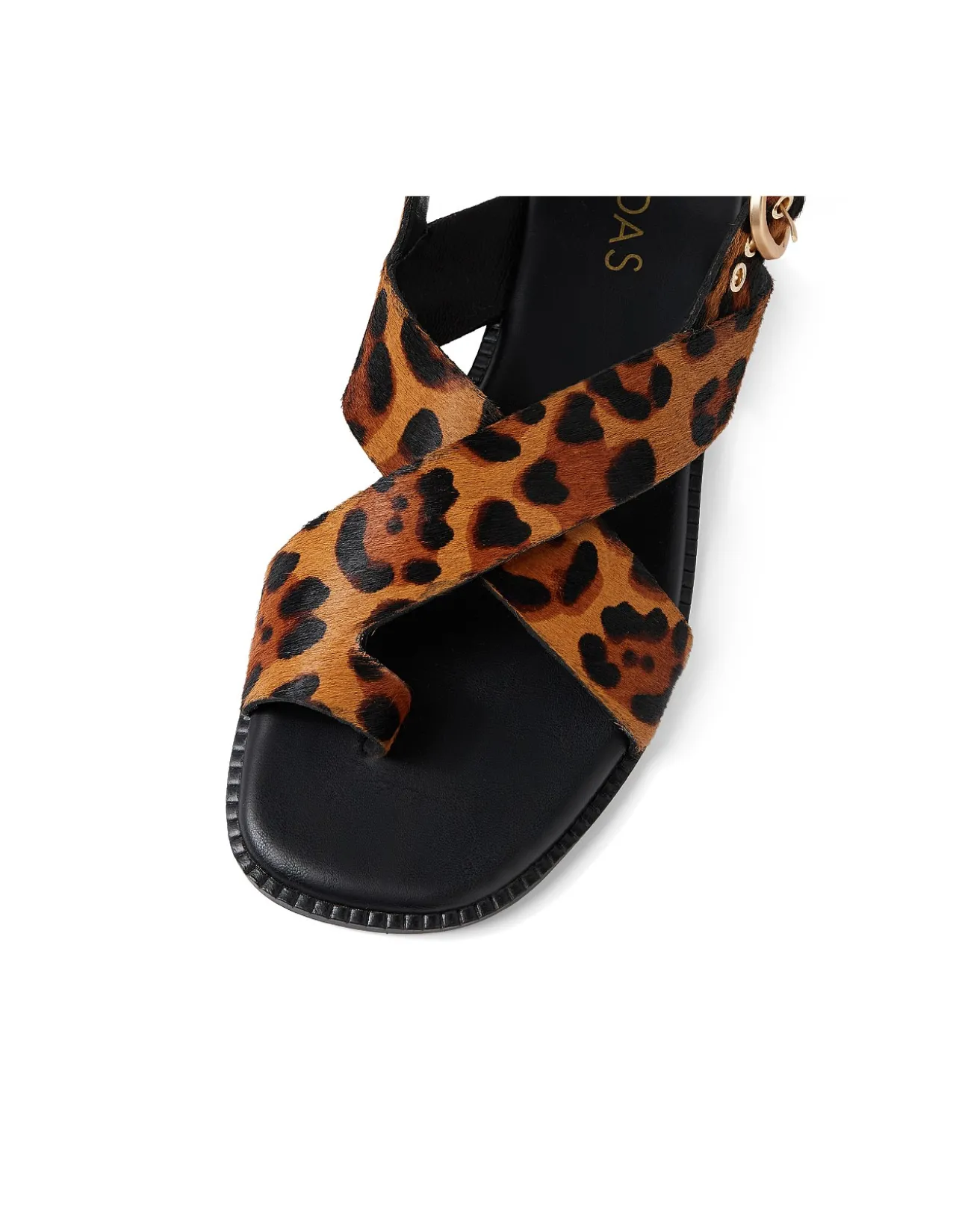 Hallo Leopard Crossover Strap Sandals