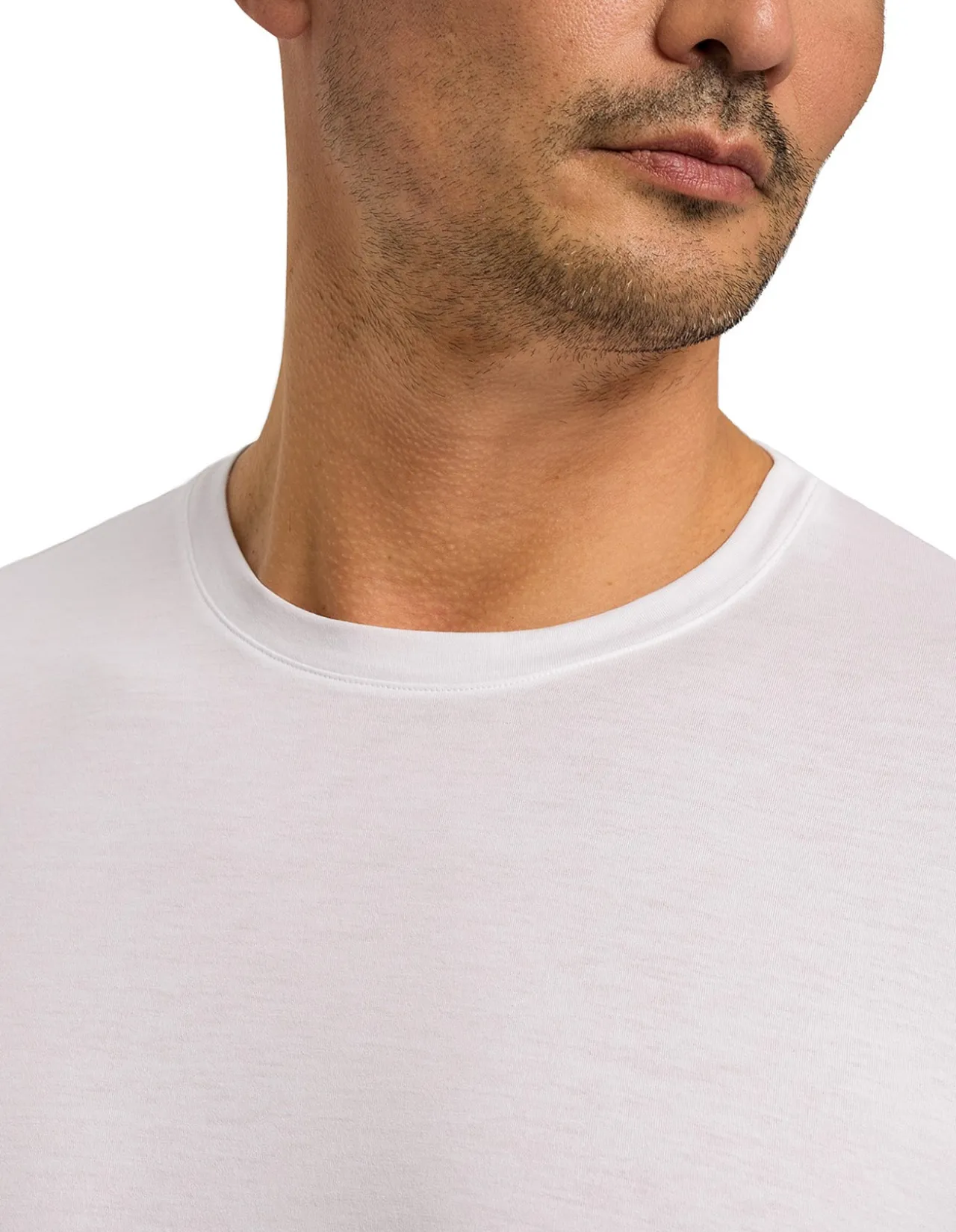 HANRO WHITE SHORT SLEEVE SHIRT