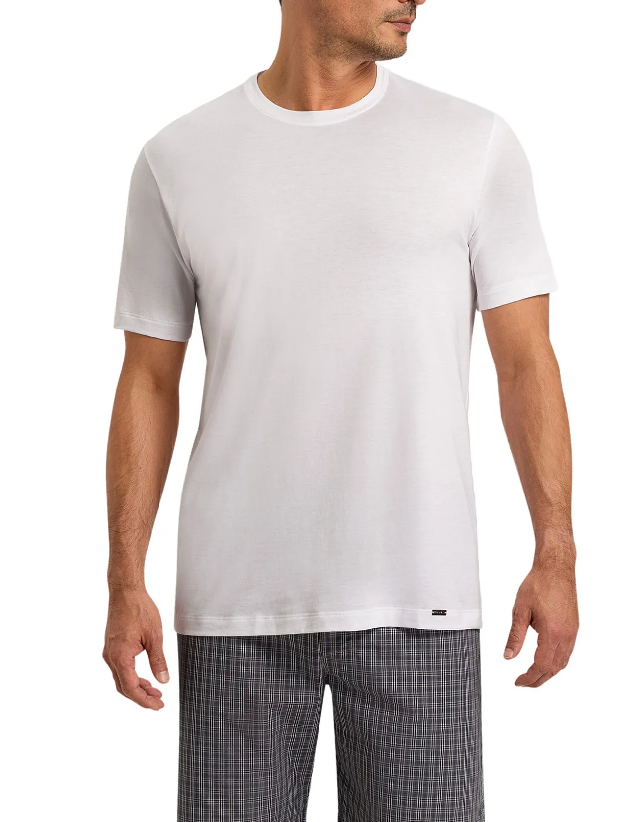 HANRO WHITE SHORT SLEEVE SHIRT